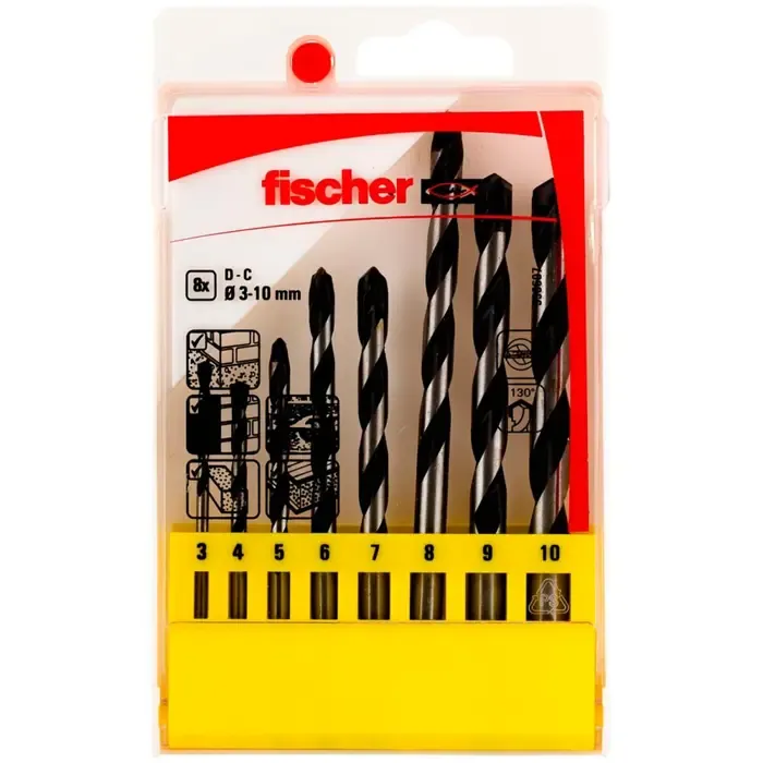 fischer concrete drill set cts 8, d-c set, 3-10mm (8 pieces) - slika 1