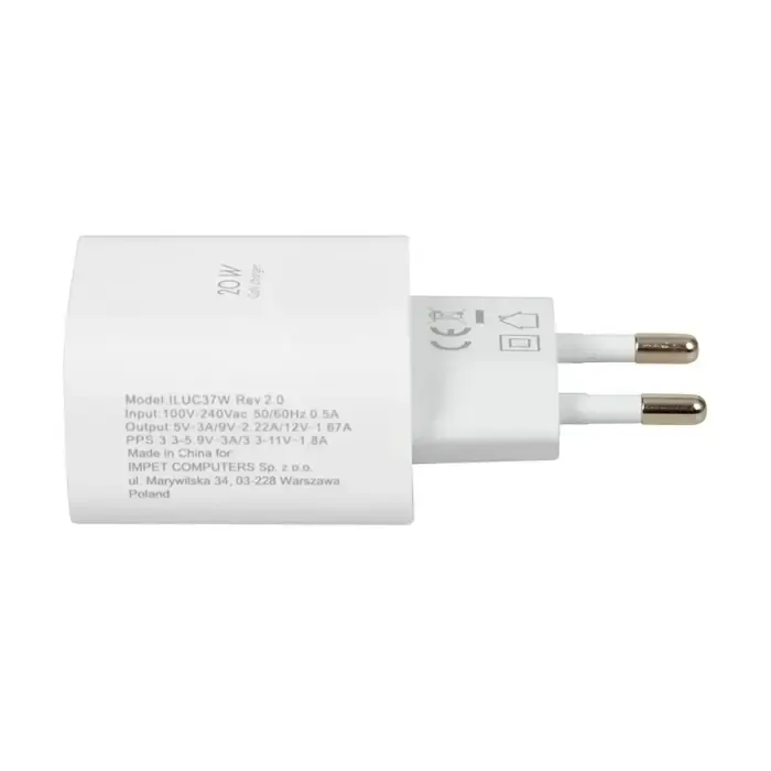 wall charger ibox c-37 gan pd20w, white - slika 4