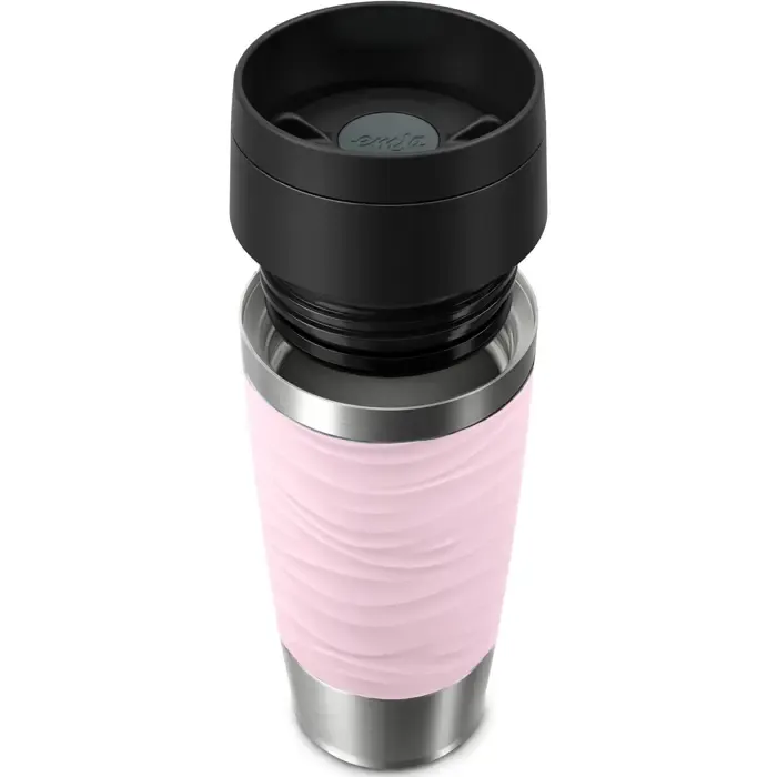 emsa travel mug waves thermal mug (light pink/stainless steel, 0.36 liters) - slika 3