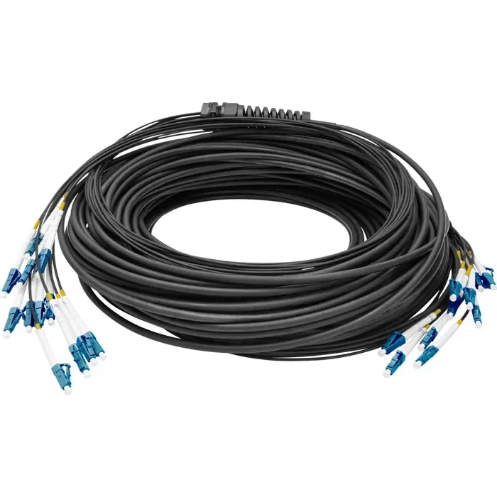 digitus fiber optic universal breakout cable, duplex, lc/upc connector, single mode os2 (black, 50 meters, pre-assembled) - slika 1