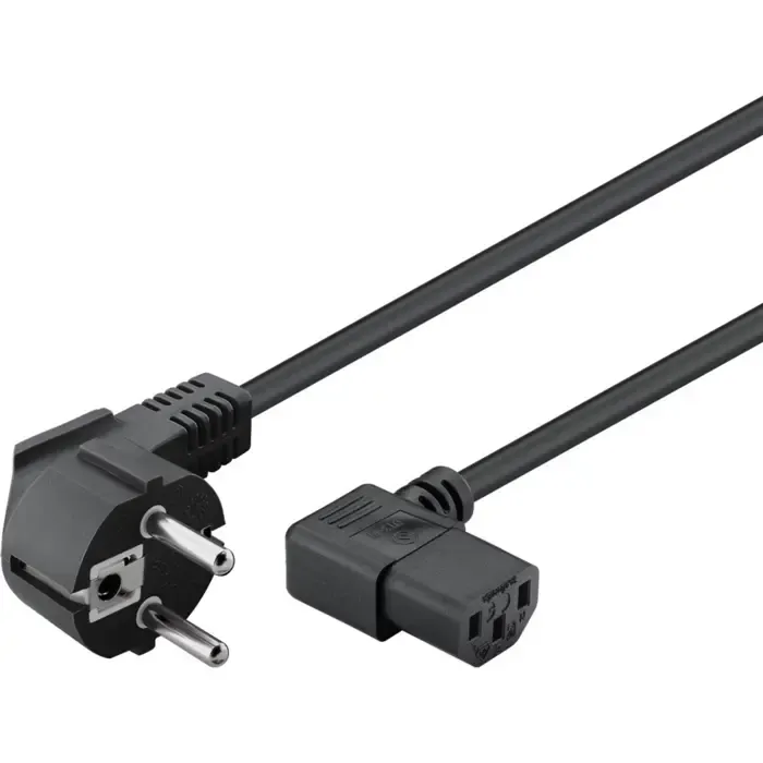 goobay netzkabel myth abgewinkeltem schutzkontakt, cable black, 5 meter - slika 2