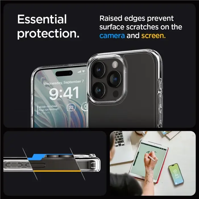 spigen crystal hybrid, zaštitna maska za telefon, prozirna - iphone 15 pro max (acs06446) - slika 4
