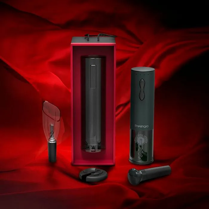 bolsena, electric wine opener with prestigio logo, aerator , vacuum preserver, black color - slika 5