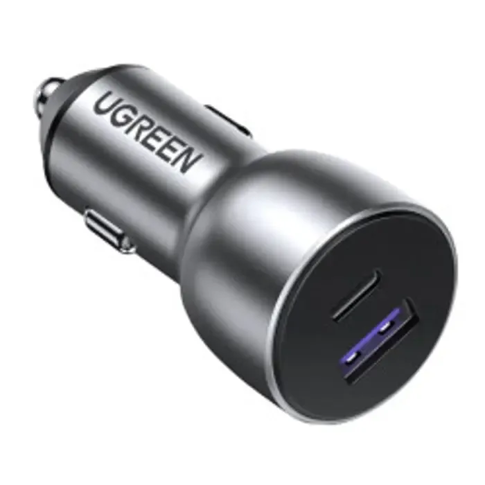 ugreen auto punjač, 52.5w, usb-c pd+usb-a qc, sivi - slika 1