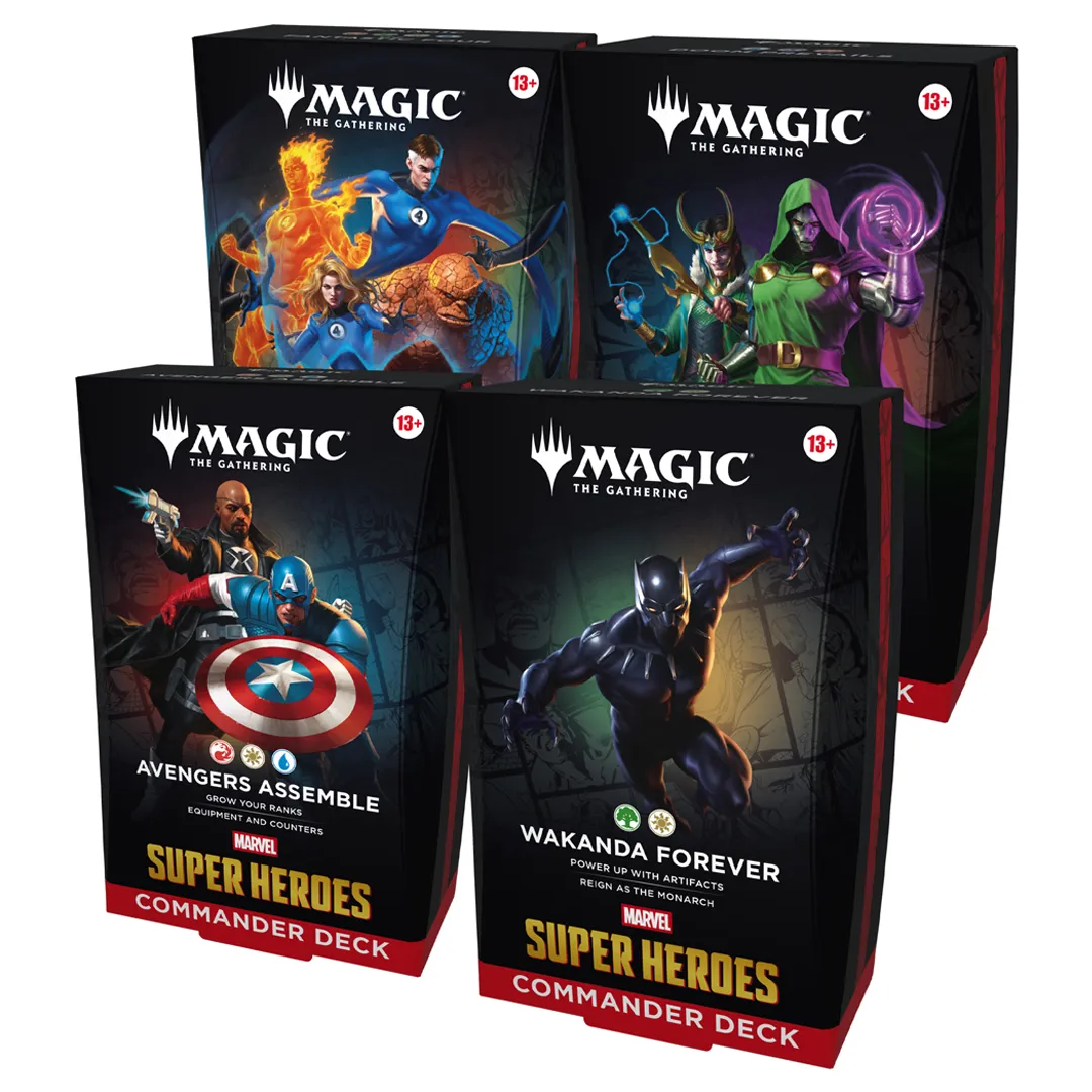 magic: the gathering: marvel super heroes – commander deck display (4 decks) - slika 1