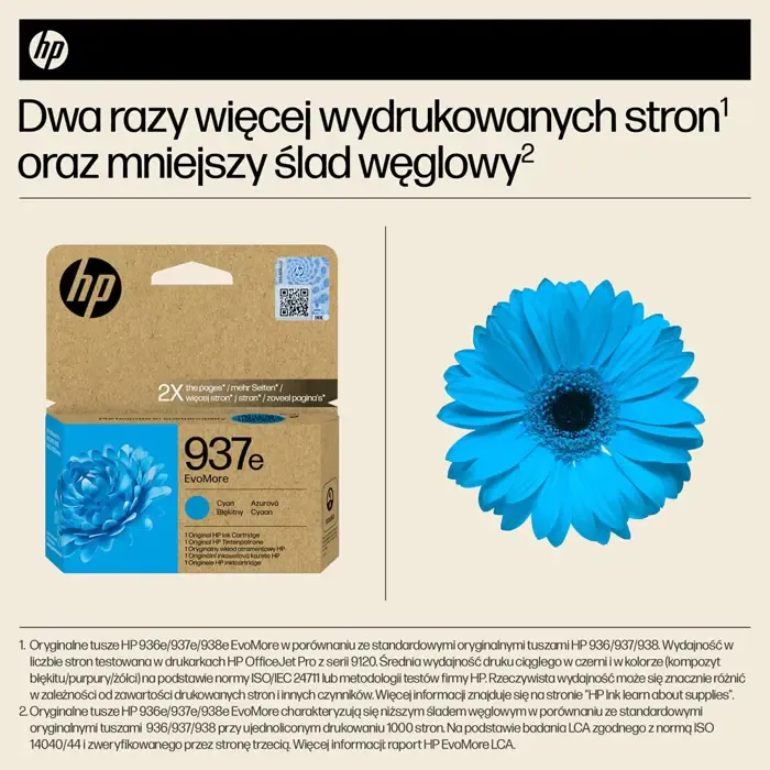 hp 937e cyan tintenpatrone evomore - slika 3
