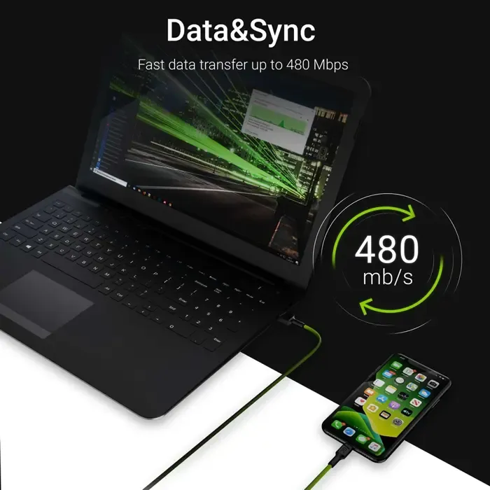 green cell kabgc05 lightning cable 1.2 m black - slika 3