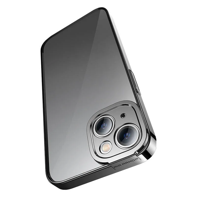 baseus glitter transparent case and tempered glass set for iphone 14 plus (black) - slika 3