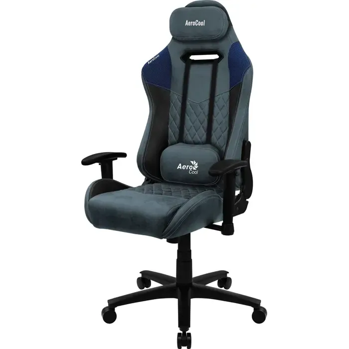 aerocool duke aerosuede universal gaming chair black,blue - slika 3