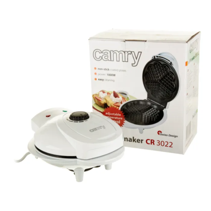 camry waffle maker 1000 w white - slika 5