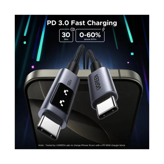 ugreen uno usb-c (m) na usb-c (m), pd 100w, 480 mbps, 2m - slika 2