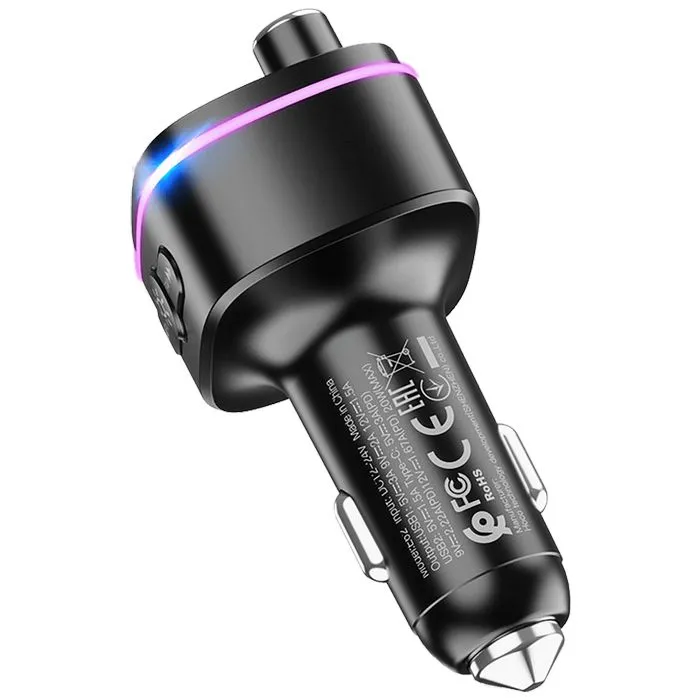 hoco. fm modulator, e62,bluetooth,12/24 v,2xusb, 1xusb-c,pd20w - e62 fast - slika 4