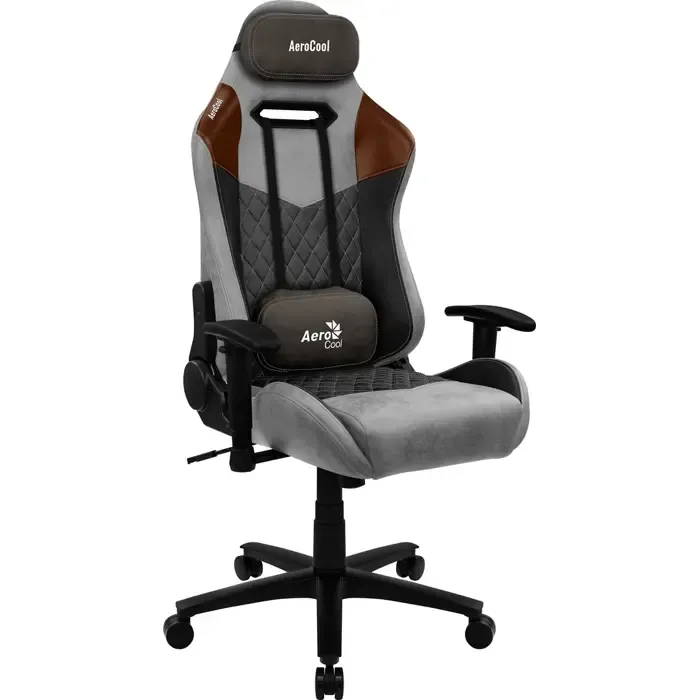 aerocool duke aerosuede universal gaming chair black, brown, grey - slika 2