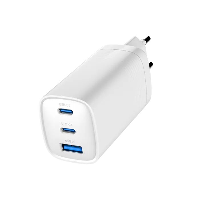 gembird ta-uc-pdqc65-01-w 3-port 65 w gan usb powerdelivery fast charger, white - slika 3