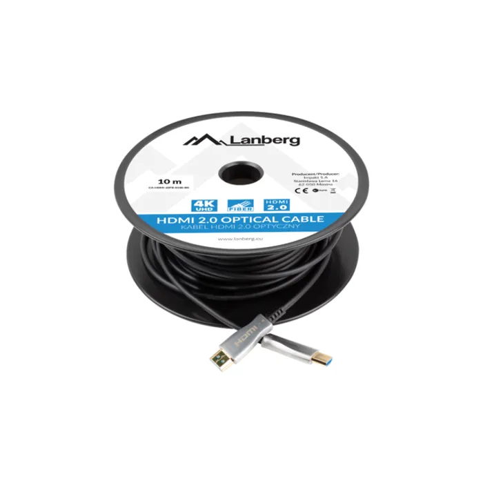 lanberg hdmi cable m/m v2.0 10m optical aoc black ca-hdmi-20fb-0100-bk - slika 5