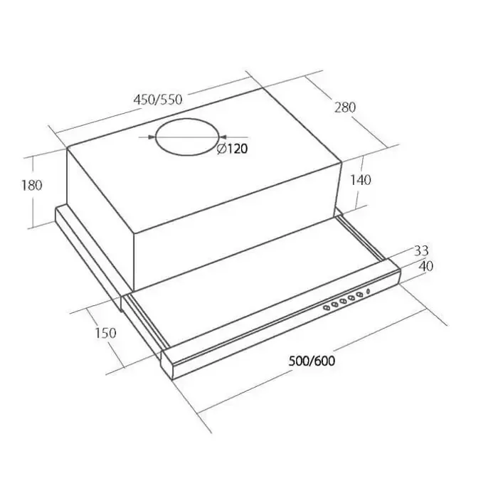 akpo wk-7 light 60 cooker hood semi built-in (pull out) stainless steel - slika 2