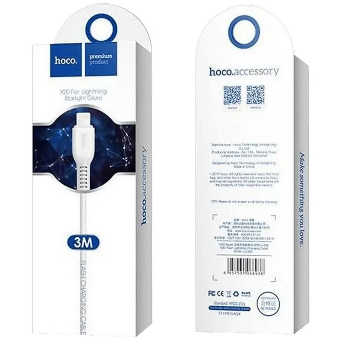 hoco. usb kabel za iphone , lightning kabel, dužina 3 met. - x20 flash lightning 3m - slika 2