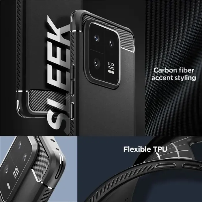 spigen rugged armor, zaštitna maska za telefon, crna - xiaomi 13 pro (acs05325) - slika 5