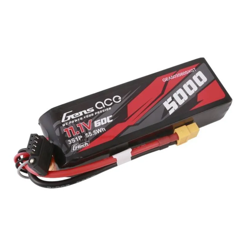 gens ace g-tech 5000mah 11.1v 60c 3s1p lipo with xt60 plug - slika 2