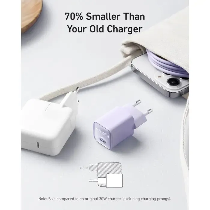 anker nano 3 (511) usb-c charger 30w, white - slika 5