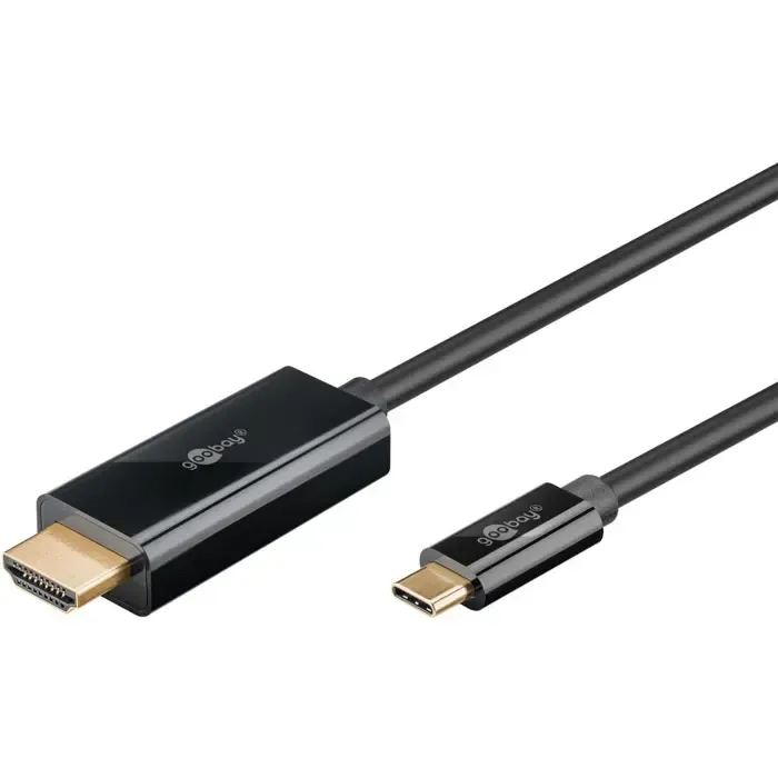 goobay usb adapter cable, usb-c plug > hdmi plug, 4k / 60hz (black, 1 meter) - slika 2