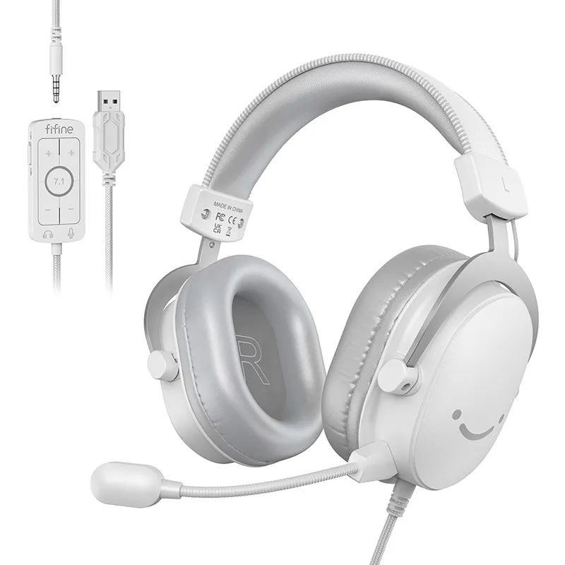 fifine h9w gaming headphones (white) - slika 1