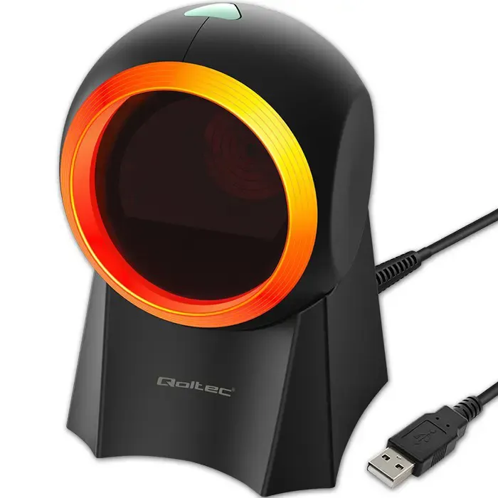 qoltec 50857 wired desktop barcode scanner 1d | 2d - slika 1