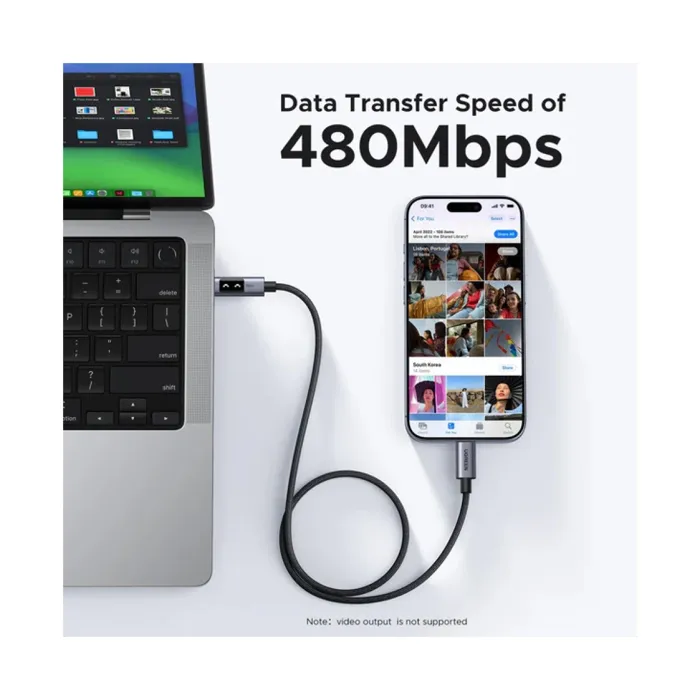 ugreen uno usb-c (m) na usb-c (m), pd 100w, 480 mbps, 2m - slika 5