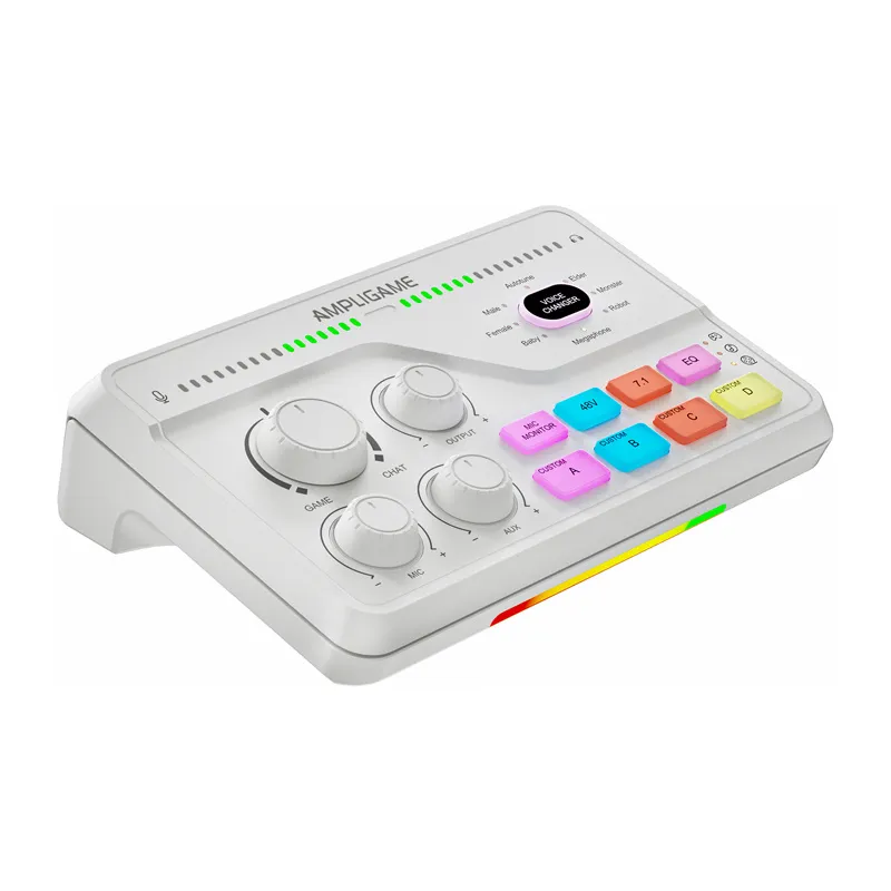 fifine sc8w rgb gaming mixer (white) - slika 3