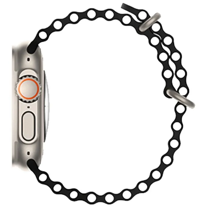 hoco. silikonski remen za iwatch, 42/44/45/49mm, crna - iwatch wa12 black - slika 2