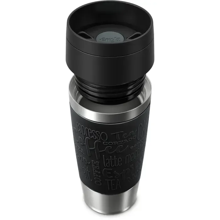 emsa travel mug classic thermo mug (black/stainless steel, 0.36 liters) - slika 3