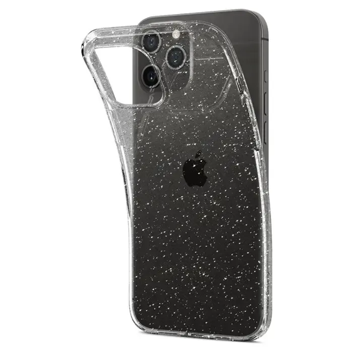 spigen liquid crystal glitter, zaštitna maska za telefon, prozirna clear-iphone 12/pro - slika 3