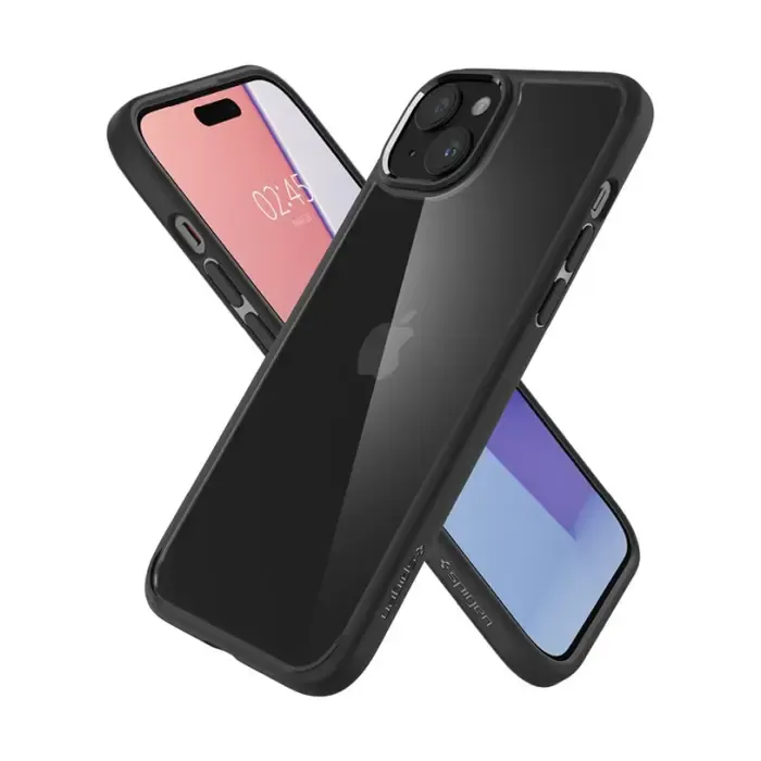 spigen crystal hybrid, zaštitna maska za telefon, mat crna - iphone 15 plus (acs06462) - slika 3