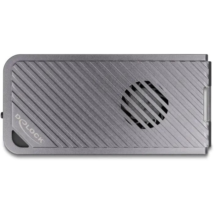 delock drive enclosure m.2 nvme usb 40 gbps gaming style (gray, tool-free, with led and fan) - slika 3
