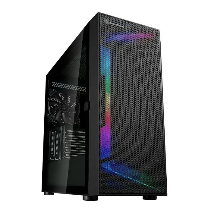 silverstone sst-seh1b-g - seta h1 midi-tower kućište, tempered glass - crno sst-seh1b-g - slika 1
