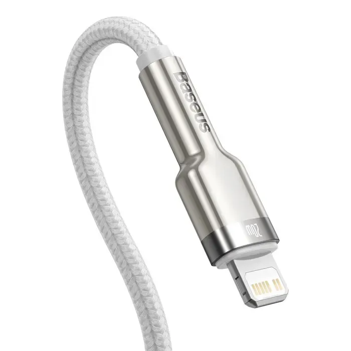 usb-c cable to lightning baseus cafule, white, power delivery, 20w, 1m (white) - slika 3