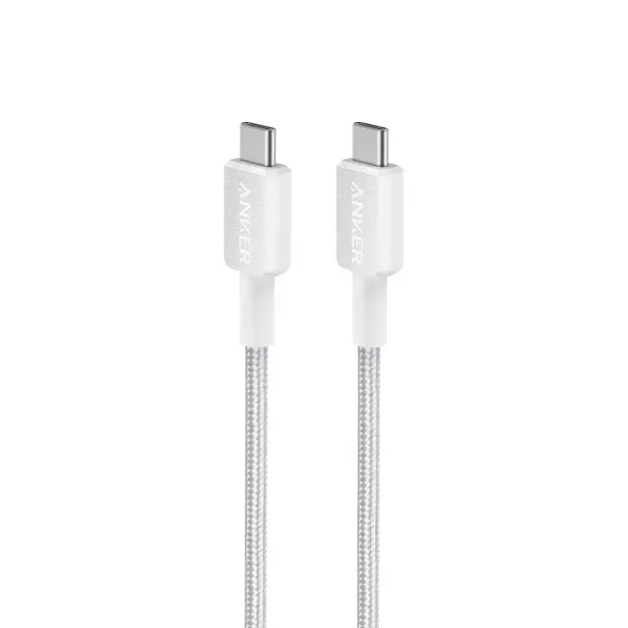 anker 322 usb-c to usb-c braided cable 1.8m white - slika 1