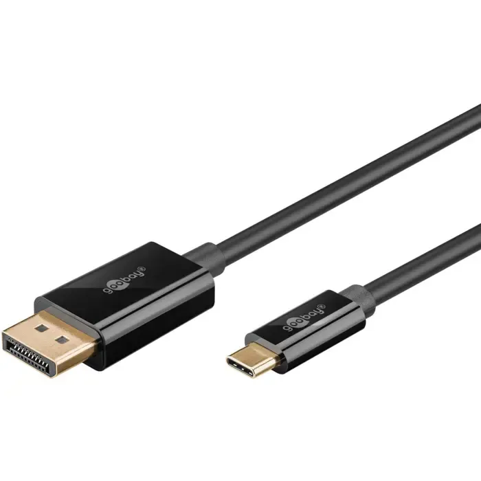 goobay usb adapter cable, usb-c male > displayport male, 4k 60hz (black, 1 meter, 21.6 gbit/s) - slika 2