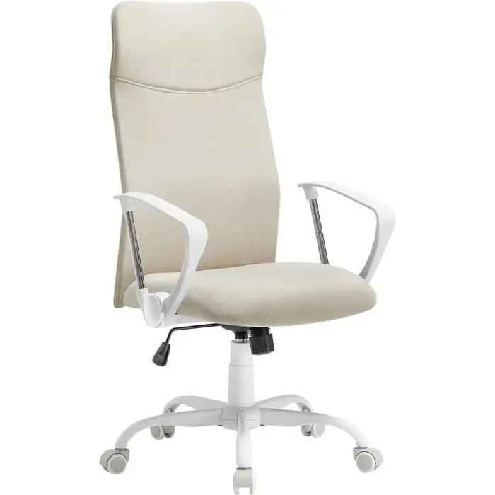songmics ergonomski pisarniški stol bež - slika 1