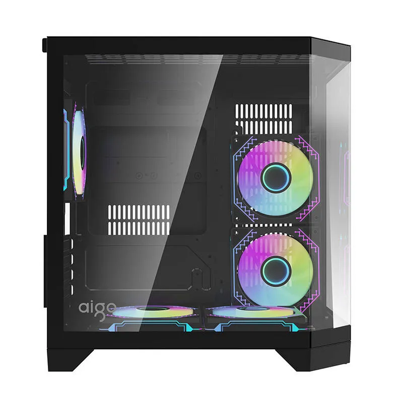 darflash ft350 computer case + 5 argb fans (black) - slika 2