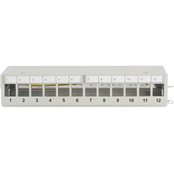 digitus modular desktop patch panel, 12-port (light gray, for keystone modules, with labeling field) - slika 2