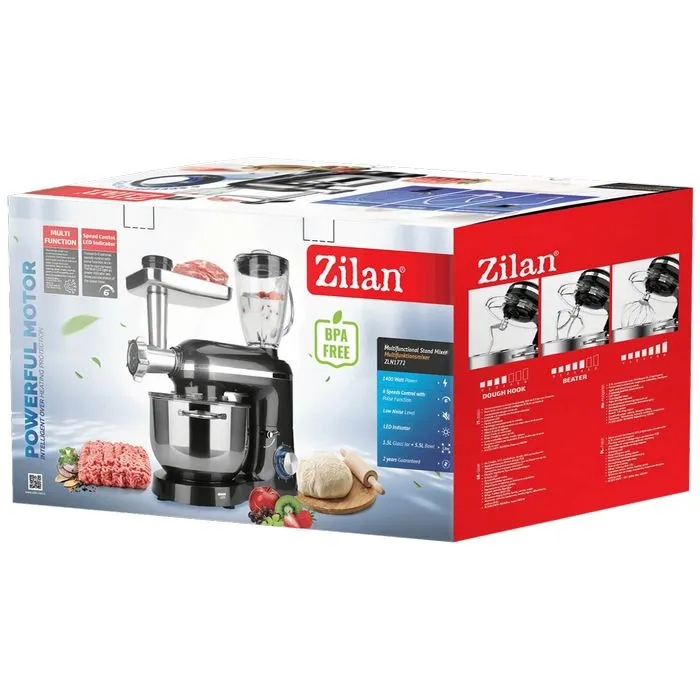 zilan mikser sa posudom + blender + nastavak za meso, 1400 w - zln1772 - slika 2
