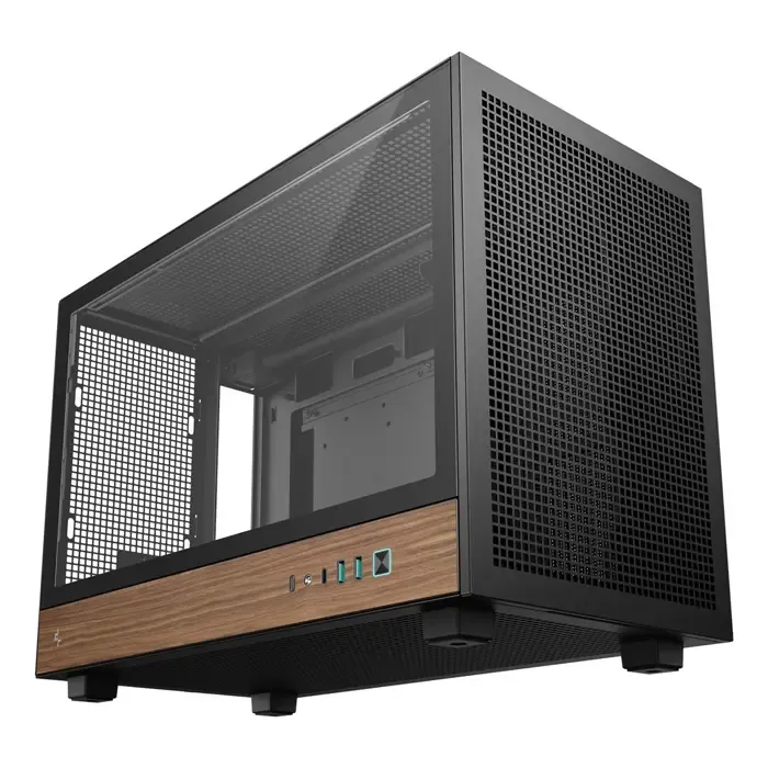 deepcool ch260 wood micro tower black, wood - slika 2