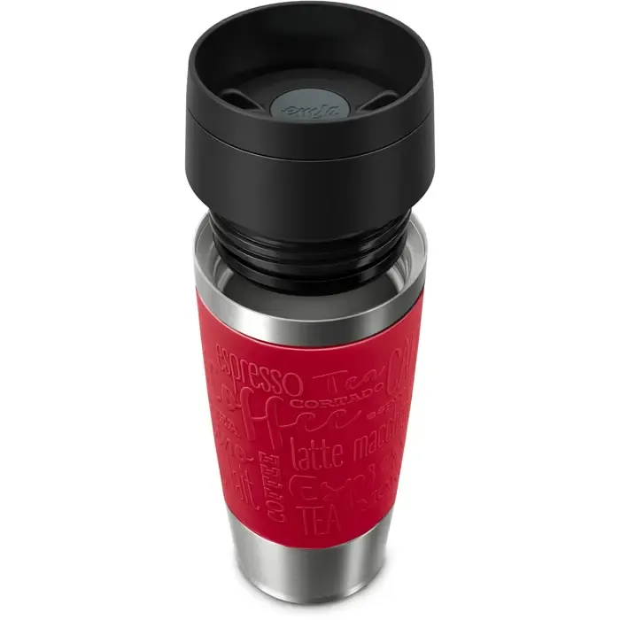 emsa travel mug classic thermo mug (dark red/stainless steel, 0.36 liters) - slika 3
