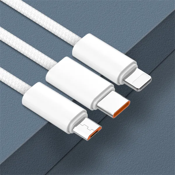ldnio charging data cable braided (a-m) 25w 1m micro white ls901_m - slika 1