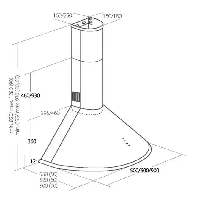 akpo wk-4 dandys eco 50 chimney hood inox - slika 2