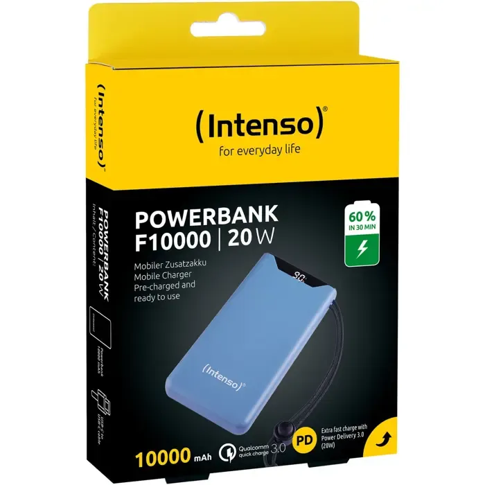 intenso powerbank f10000 blue (blue, 10,000 mah, pd 3.0, quick charge 3.0) - slika 5