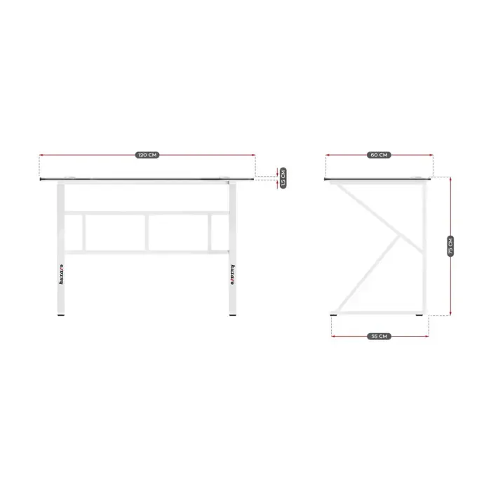 gaming desk - huzaro hero 1.6 white - slika 5