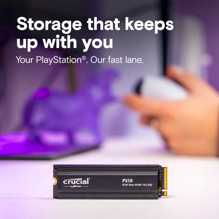 crucial p310 1tb pcie gen4 nvme 2280 m.2 ssd s hladilnikom - slika 2