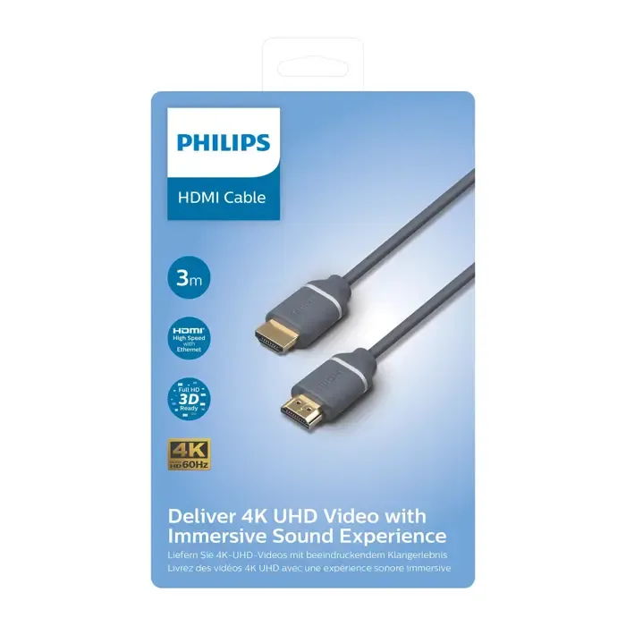 philips hdmi kabel 3m, 4k uhd, high speed - slika 2